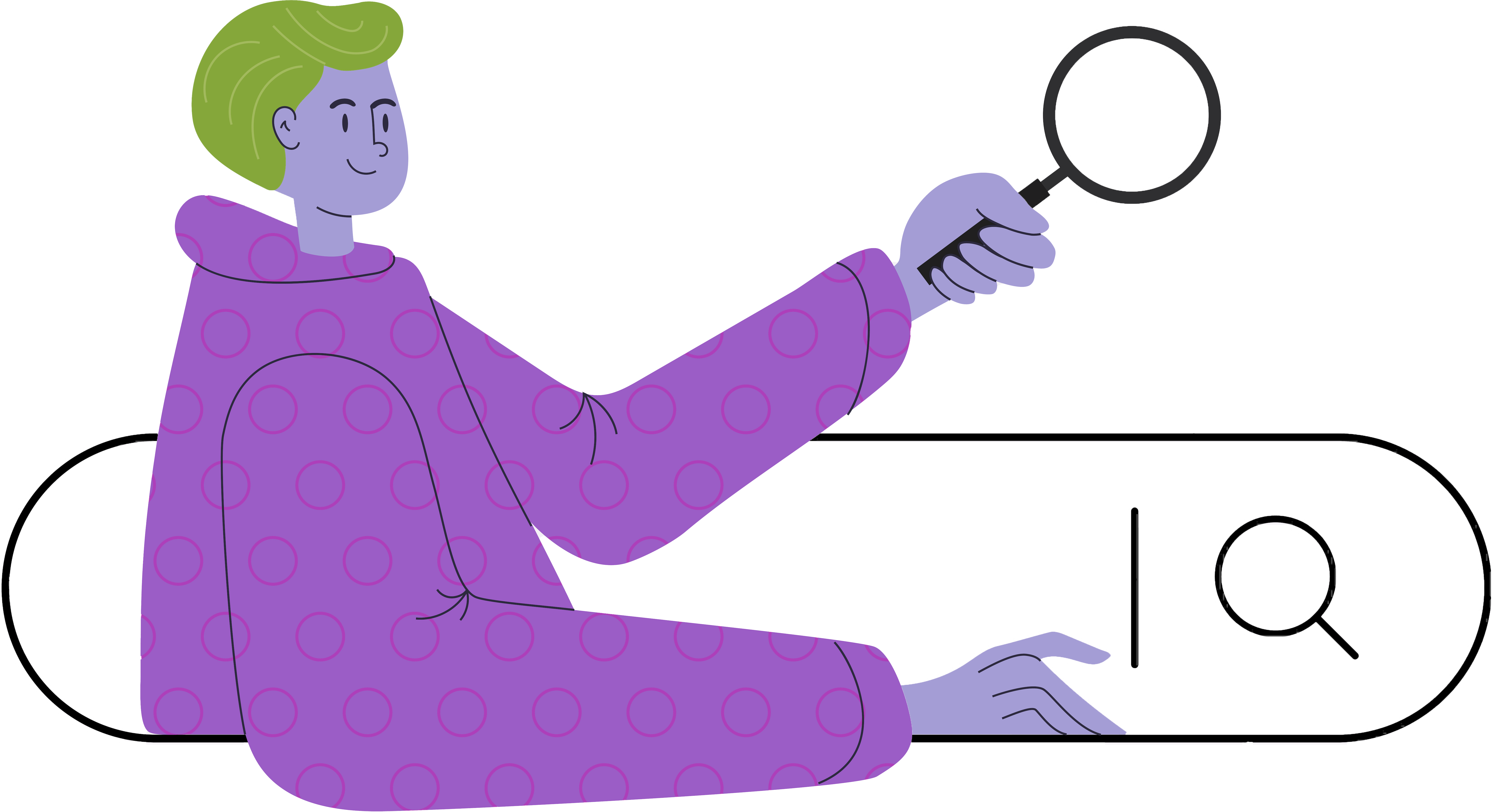 Person with magnifying glass